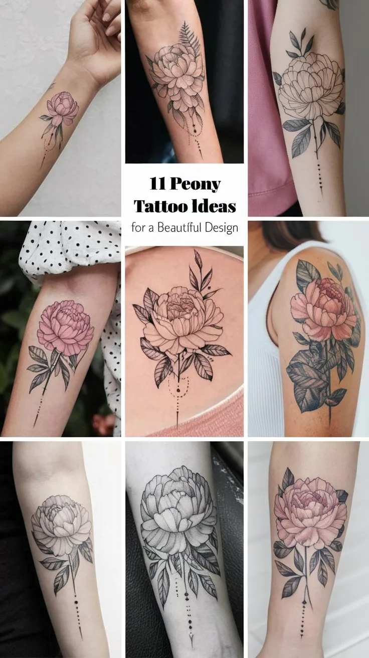 11 Peony Tattoo Ideas for a Beautiful Design