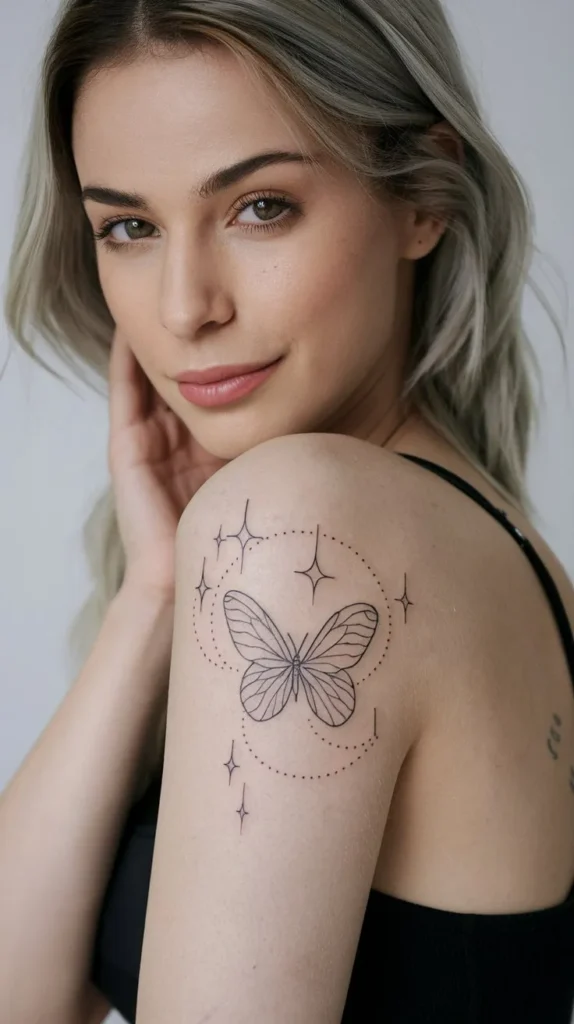 11 Butterfly Stars Tattoo Ideas for a Magical Design