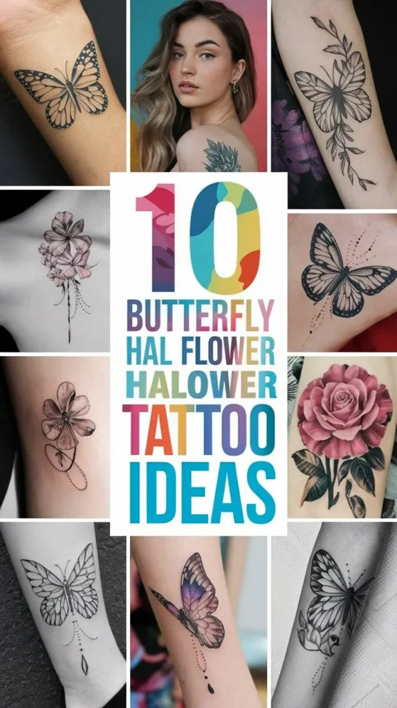 10 Half Butterfly Half Flower Tattoo Ideas for a Whimsical Design