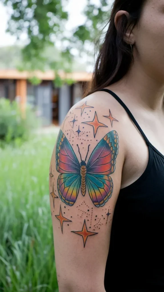 11 Butterfly Stars Tattoo Ideas for a Magical Design