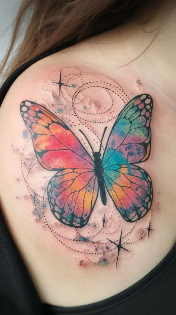 11 Butterfly Stars Tattoo Ideas for a Magical Design