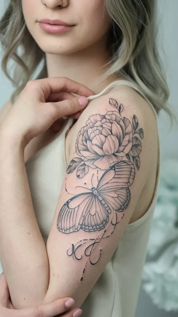 10 Half Butterfly Half Flower Tattoo Ideas for a Whimsical Design