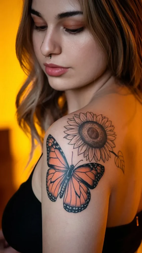 10 Half Butterfly Half Flower Tattoo Ideas for a Whimsical Design