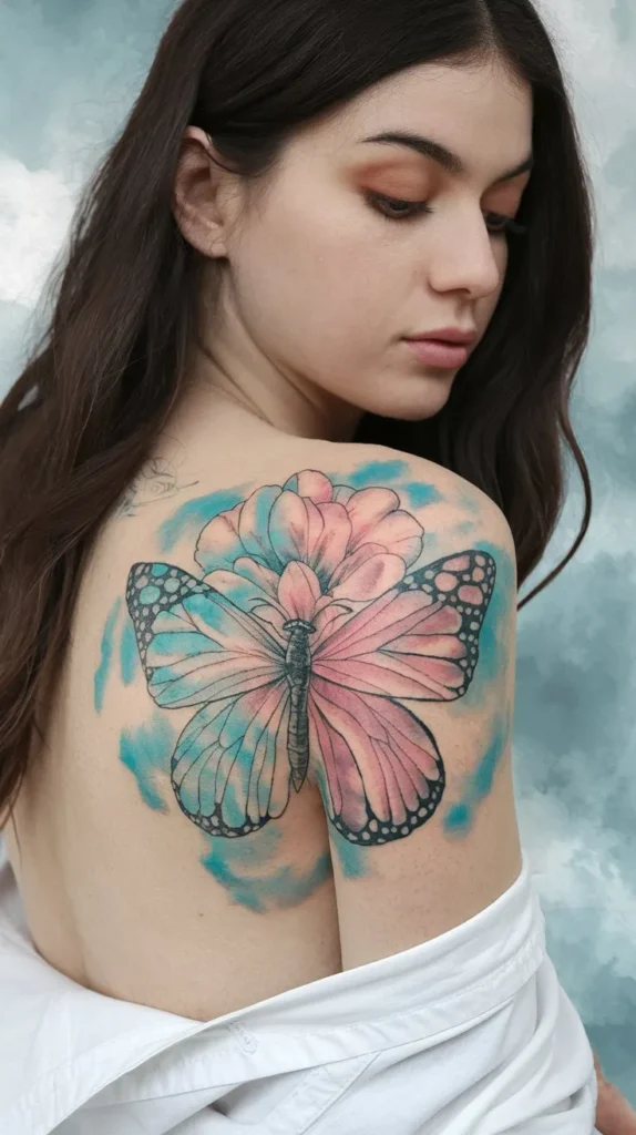 10 Half Butterfly Half Flower Tattoo Ideas for a Whimsical Design