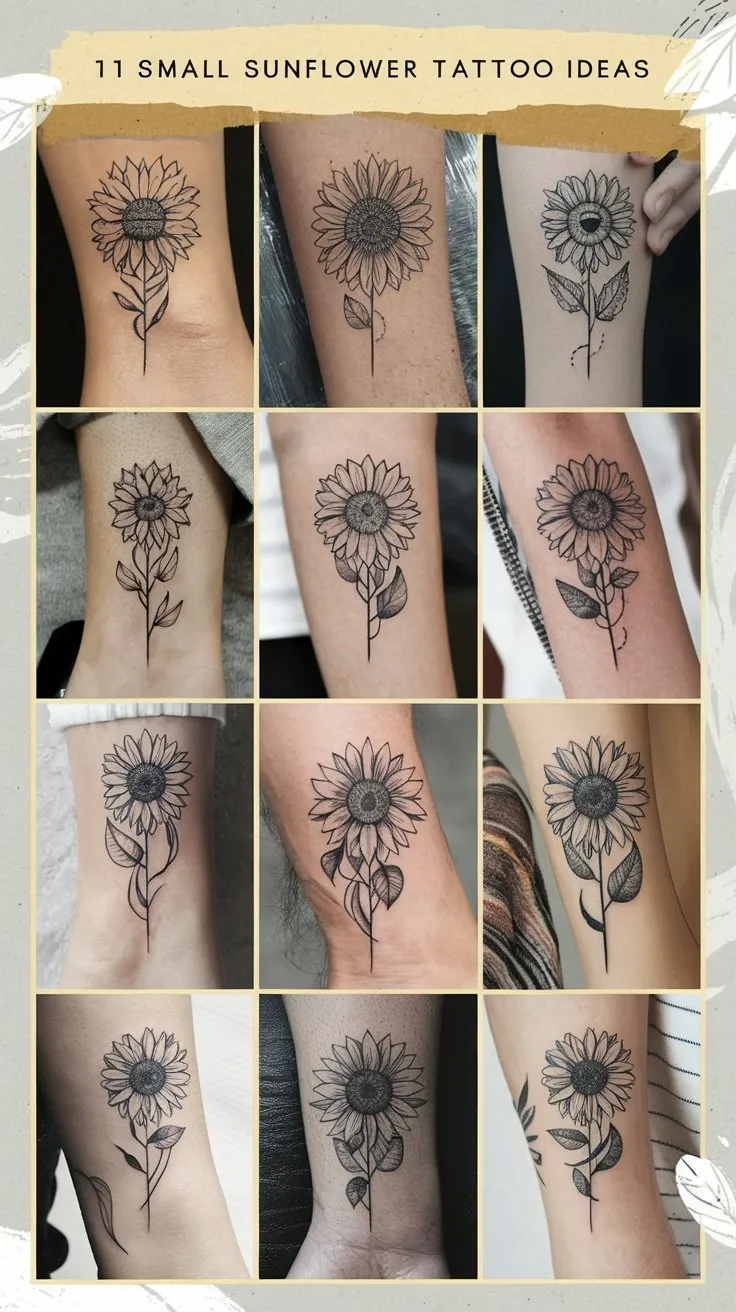 11 Small Sunflower Tattoo Ideas for a Bright Design