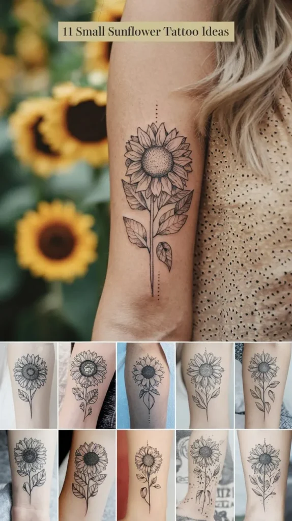 11 Small Sunflower Tattoo Ideas for a Bright Design