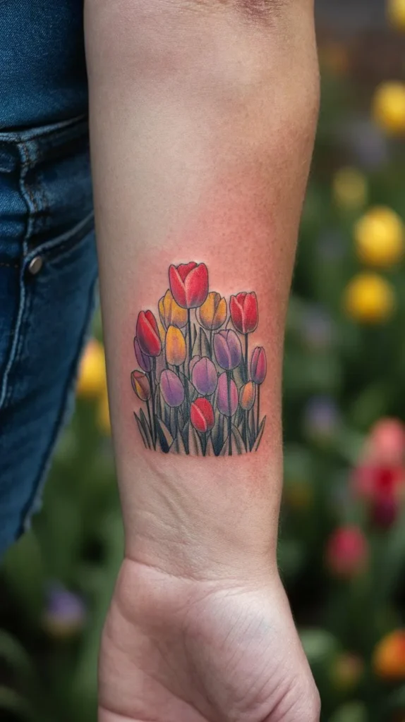 10 Colorful Flower Tattoos to Add Some Color to Your Life