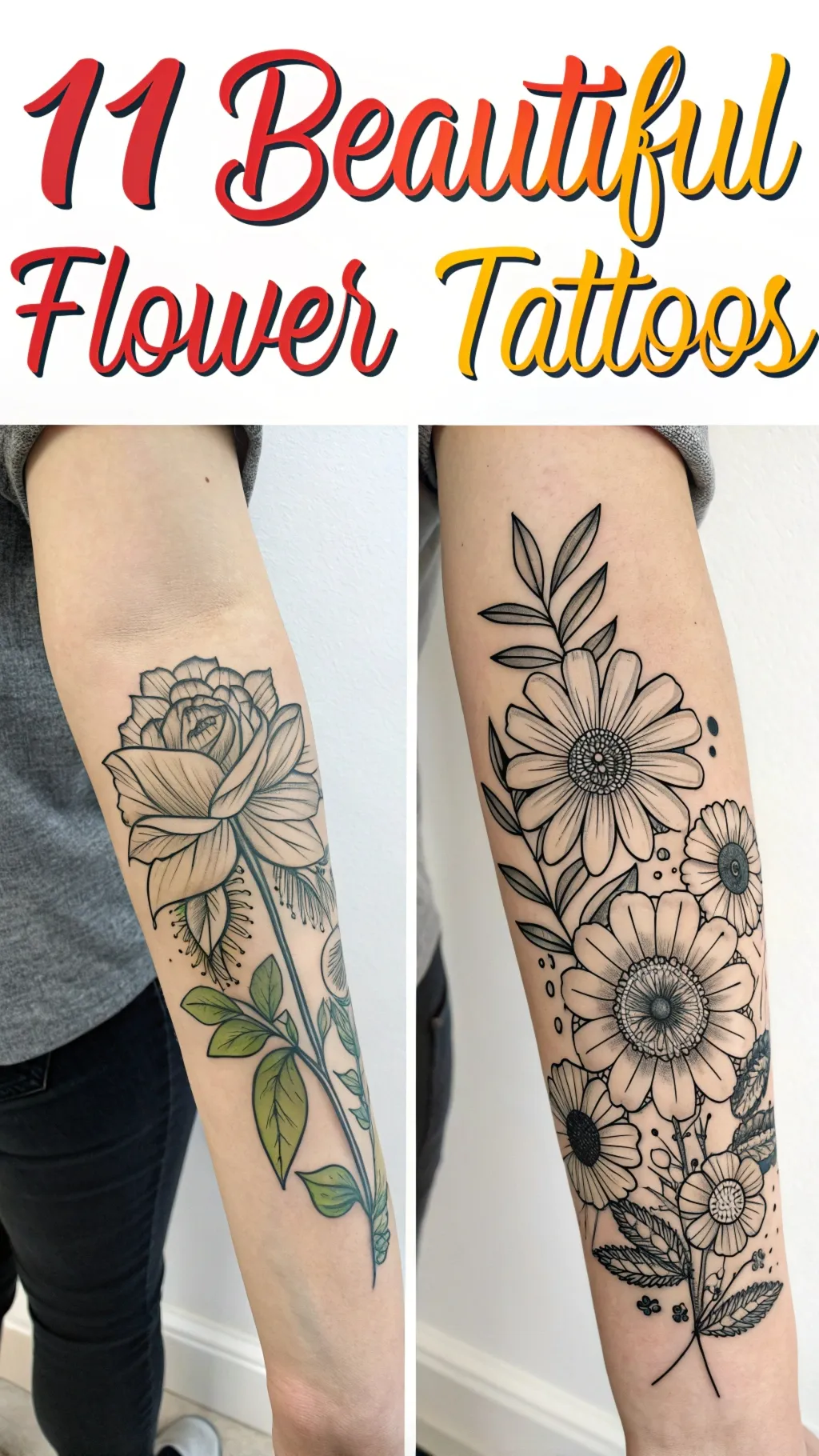 11 Beautiful Flower Tattoos: Breathtaking Designs to Admire