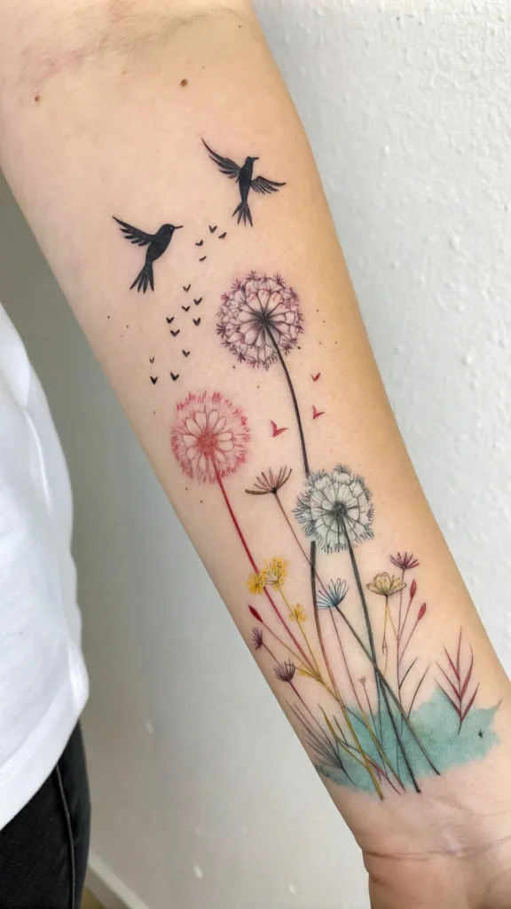 10 Dazzling Dandelion Bird Tattoo Ideas for a Whimsical Design