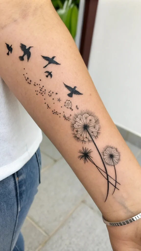 10 Dazzling Dandelion Bird Tattoo Ideas for a Whimsical Design