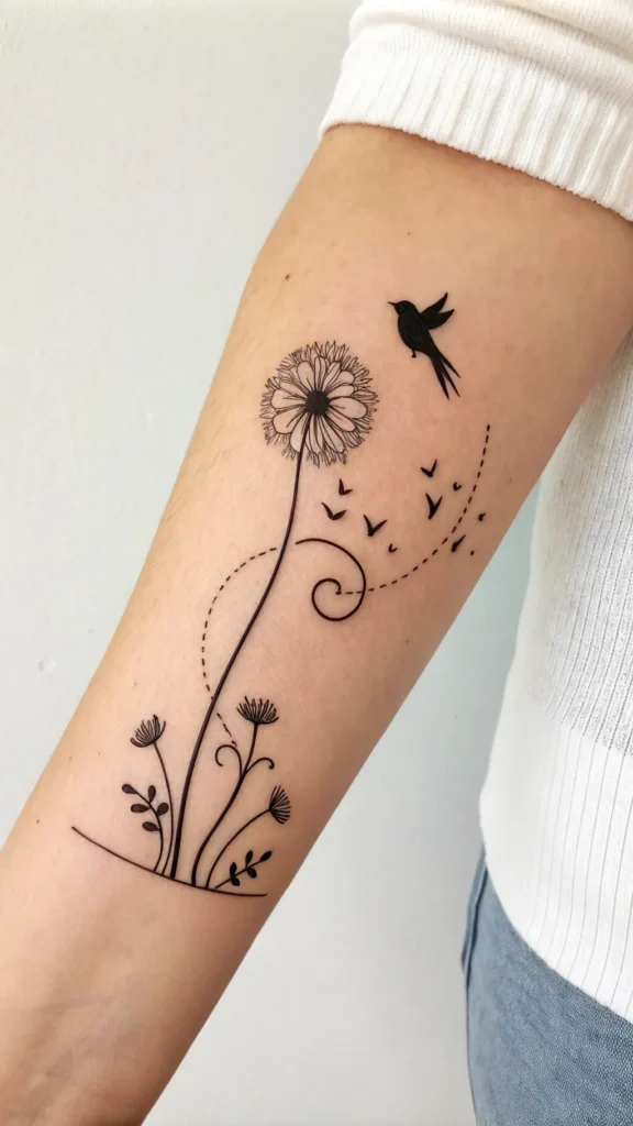 10 Dazzling Dandelion Bird Tattoo Ideas for a Whimsical Design