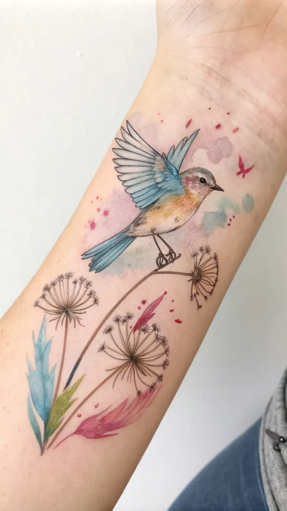 10 Dazzling Dandelion Bird Tattoo Ideas for a Whimsical Design